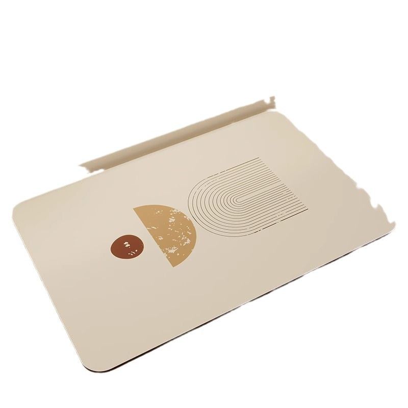Simple Light Luxury Lines Bathroom Toilet Door Diatom Mud Water Absorbing Non Slip Floor Mat Quick Drying Easy Care Foot Mat_voghion.com