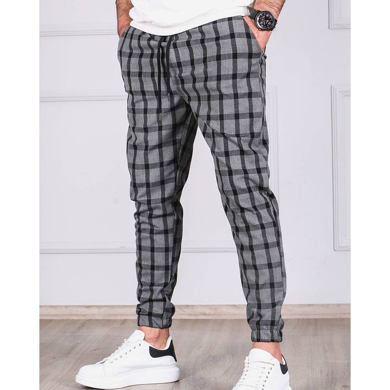 Neue Tether Slow Leg-Hose mit kleinem Karomuster und Streifen für Herren_voghion.com
