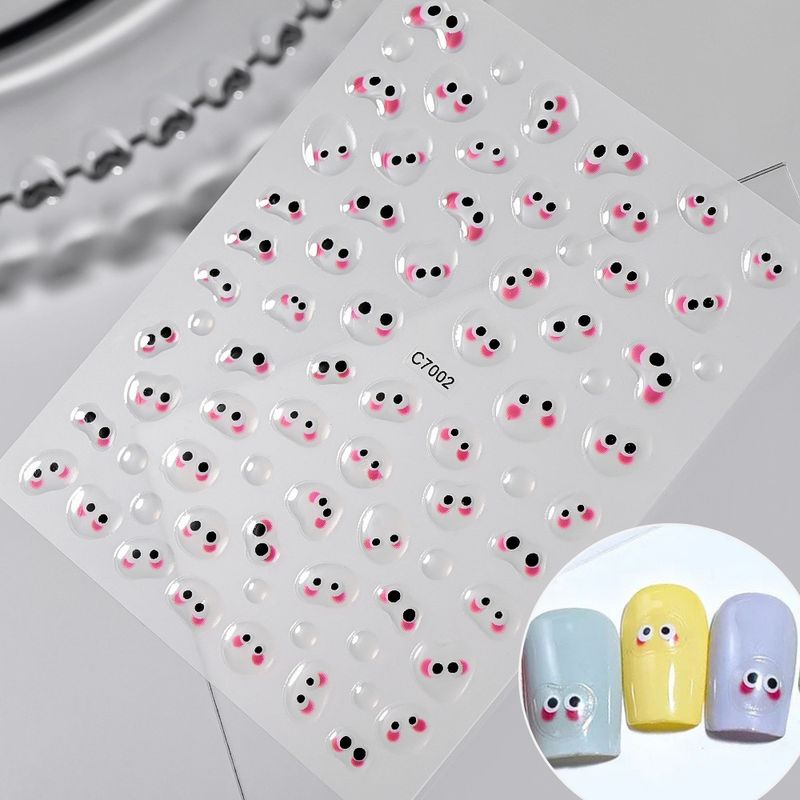 Adesivos de gel para unhas com boca de monstro - Adesivos de gel 3D com emojis engraçados, design de boca grande e divertido_voghion.com