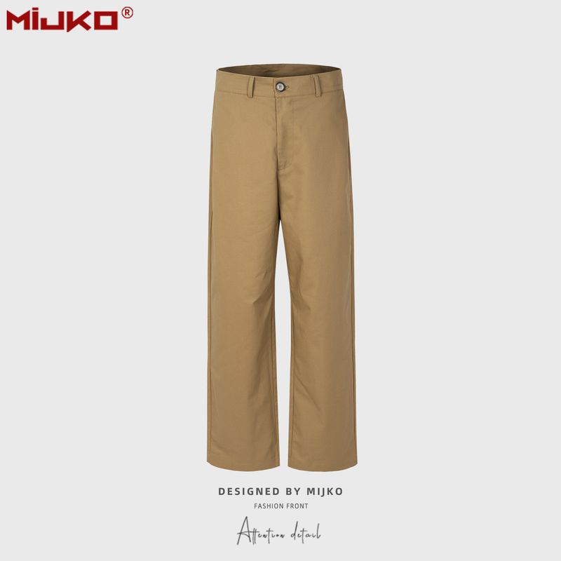 Men's and women's urban Nihken same style camel overalls for men and women same style straight multi-code casual trousers_voghion.com