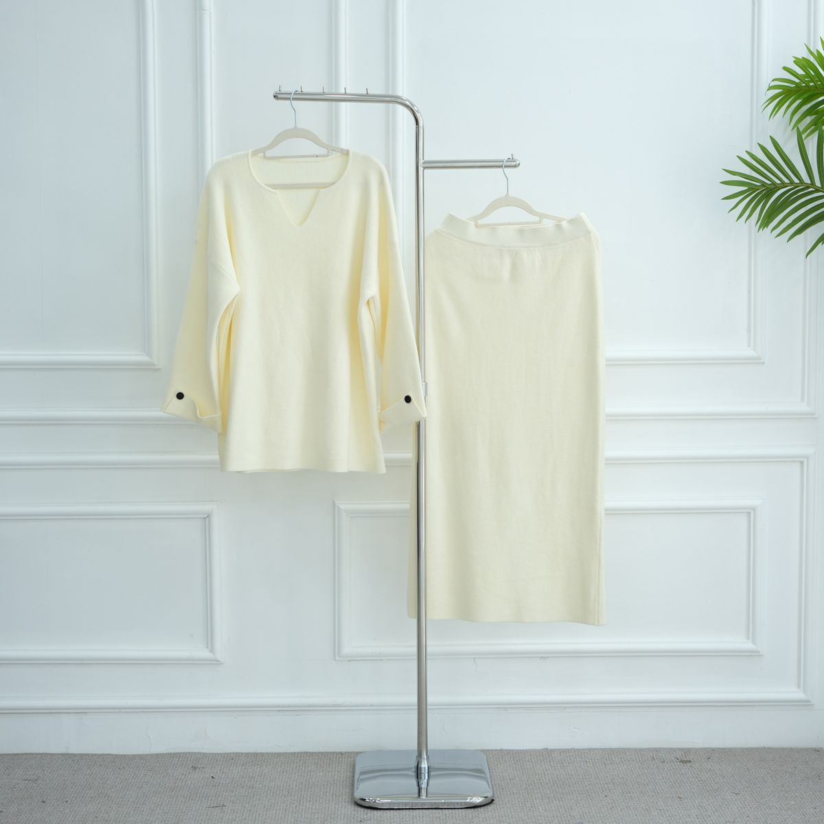 Damenbekleidung Loriya Türkisch inspiriertes gestricktes zweiteiliges Set – Dicker Komfort für Herbst und Winter_voghion.com