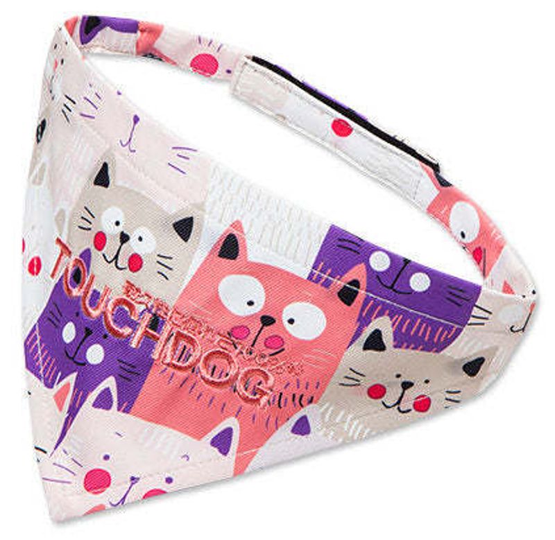 Touchdog 'Head-Popper' Fashion Designer Printed Velcro Dog Bandana_voghion.com