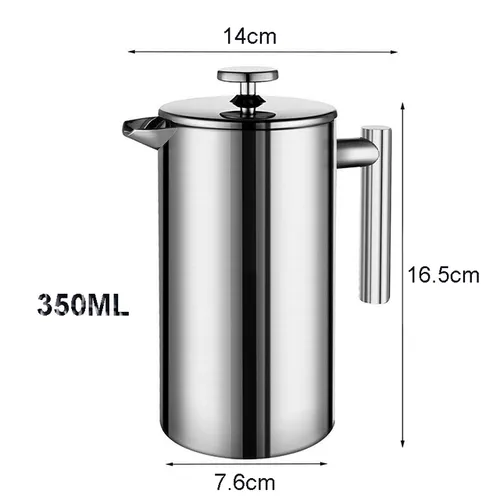 Coffee Maker French Press Stainless Steel Espresso Coffee Machine High Quality Double-Wall Insulated Coffee Tea Maker Pot_voghion.com