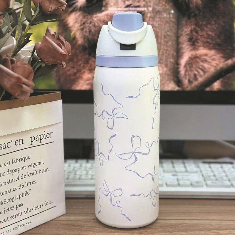32oz Stainless Steel Vacuum Tumbler – Leakproof Travel Mug With Handle & Strap (Hot/Cold, Gift-Ready)_voghion.com