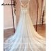 Ethereal Forest-Inspired Light Wedding Dress For Bride - Elegant Strapless A-Line Gown With Lace Detailing_voghion.com