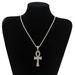 Halskette mit ägyptischem Ankh-Schlüsselanhänger für Herren und Damen mit gedrehter Kette, galvanisierte Legierung, geometrisches Design, Unisex-Modeaccessoire_voghion.com