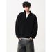Half Zip Stand Up Collar Sweater For Men, Loose And Simple Knit Sweater, Solid Color Pullover_voghion.com