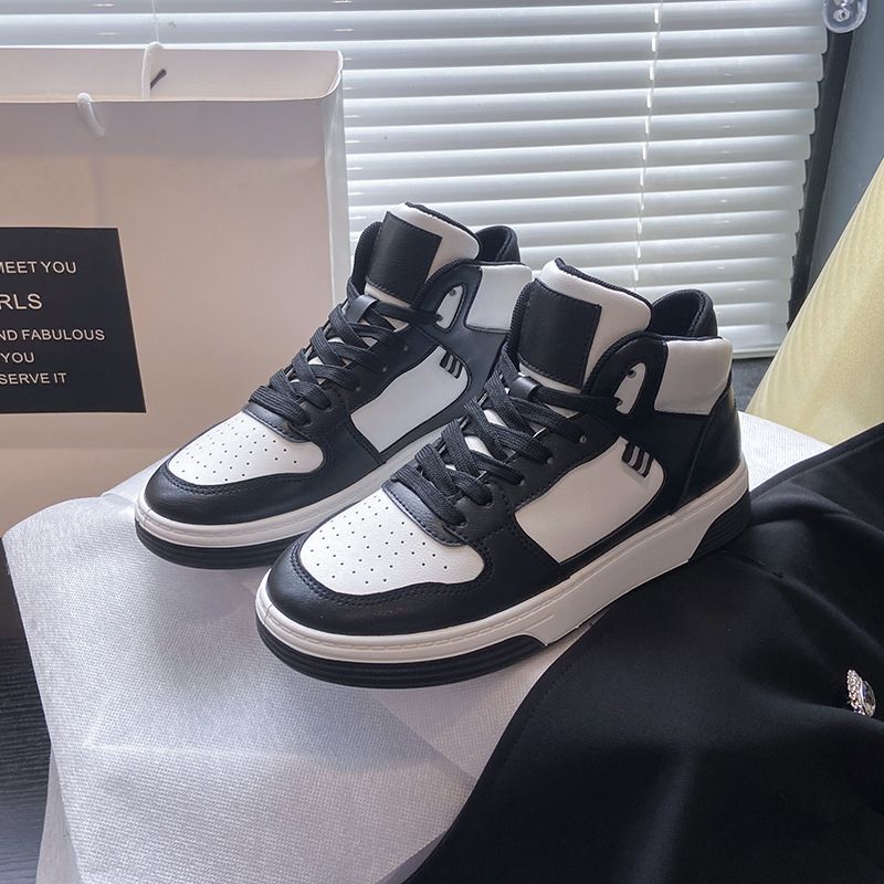 High Top White Shoes Women's Height Increase Student Sneakers Ins Trendy Internet Celebrity Women's Shoes_voghion.com