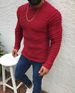 Men's sweater Fall and winter solid color slim-fit long-sleeved crew neck pullover sweater_voghion.com