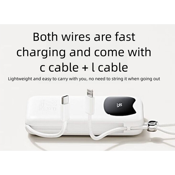 Airplane-Ready Power Bank 20000mAh Fast Charging With Dual Cables New National Standard 3C Certification_voghion.com