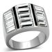 TK1185 - High polished (no plating) Stainless Steel Ring with Top Grade Crystal in Clear_voghion.com