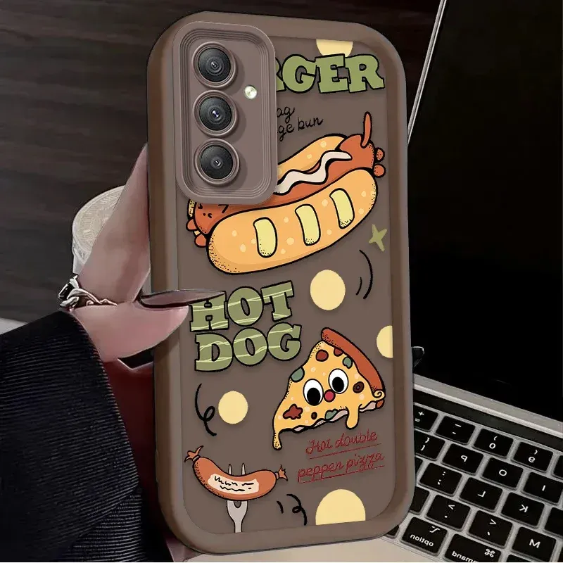 Soft Back Case for Samsung Galaxy A35 A55 A15 A25 A16 A06 A05 A05S A24 A13 A23 A12 A22 A32 A52 A71 A51 4G Funny Hamburger Cover_voghion.com