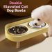 Double Elevated Cat Dog Bowls Stainless Steel Non-Slip Pet Food Water Dish With Stand Anti-Splash Slow Feeder Pet Supplies_voghion.com