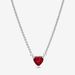 Collana con ciondolo a forma di cuore rosso placcato in argento, orecchini, clavicola e anello, regalo di lusso_voghion.com