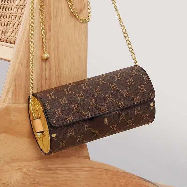 Summer Fashion Luxury High-end Style Chain Shoulder Bag, Casual And Versatile Cross-body Small Round Tube Bag_voghion.com