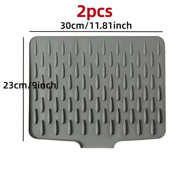 Almohadilla de drenaje de silicona antideslizante para cocina con diseño de drenaje integrado, adecuada para encimeras, fregaderos y refrigeradores._voghion.com