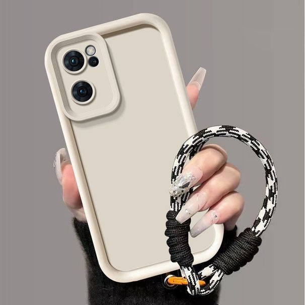 For OPPO Reno7 5G Case OPPO Find X5 Lite Wrist Strap Lanyard Matte Back Cover Skin Feel Protection Shockproof Case_voghion.com