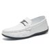 Sapatos masculinos Bean Shoes Verão Nova Moda Sola macia Superfície macia Sapatos casuais de couro_voghion.com
