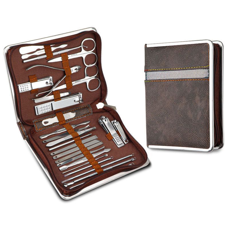 26 Pieces Black Clippers Full Manicure Tools Household Large Nail Clipper Set_voghion.com
