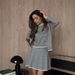 Chic Knit 3-Piece Set – Oversized Cardigan & Mini Skirt, Soft Cotton Blend (S/M/L, Fall/Winter Essential, Cozy Stylish Outfit For Work & Weekend)_voghion.com