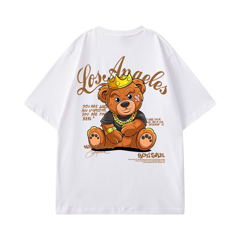 Herrenbekleidung Plus Size Kurzarm-T-Shirts für Jungen und Mädchen New High Street Paar Fünf-Punkt-Ärmel_voghion.com