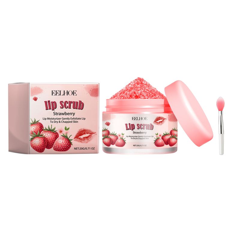 EELHOE Strawberry Scrub Pattern Dry Dead Skin Dudu Moisturizing Lip Care_voghion.com