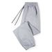 Men's Performance Polyester Sweatpants - Slim & Loose Fit With Drawstring Waist & Utility Pockets (Black/Light Gray)_voghion.com