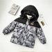 Kinder-Fleece-Futter mit Schneeberg-Print, Winterwärme, Daunen-Baumwoll-gefütterte Jacke, Sportjacke_voghion.com