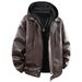 Men's Faux Leather Biker Jacket - Distressed PU Hooded Coat With Removable Inner Layer (2 Colors, M-3XL)_voghion.com