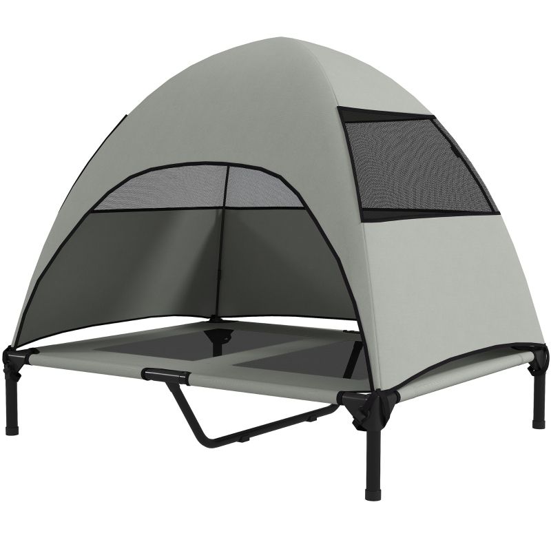 Hundeliege Outdoor Mit Dach Für Große Hunde, 91x90cm, Hellgrau_voghion.com