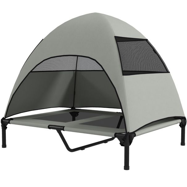 Hundeliege Outdoor Mit Dach Für Große Hunde, 91x90cm, Hellgrau_voghion.com