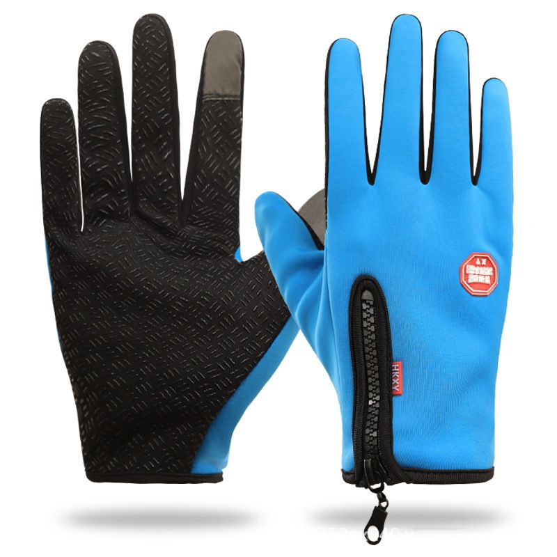 Winter Warm Men's Gloves Women Touchscreen Outdoor Sport Fishing Splash-proof Skiing Cycling Snowboard Nonslip Zipper Gloves_voghion.com