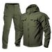 Men's Winter Shark Skin Softshell Jacket Set - Fleece Lined, Windproof, Tactical Outdoor Suit For Hiking, Military Enthusiasts_voghion.com