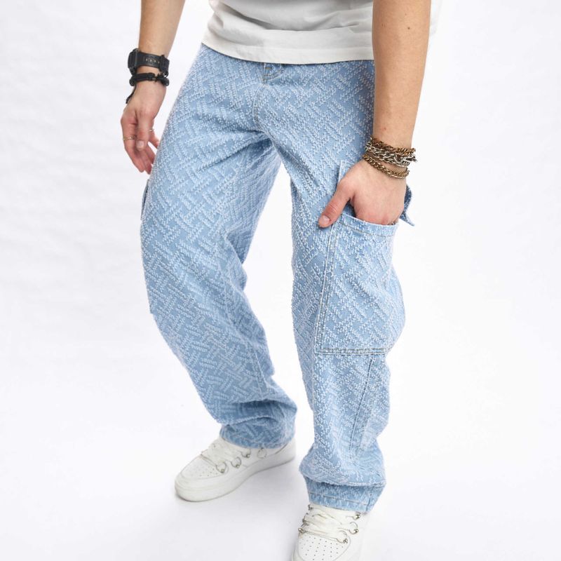 Vêtements pour hommes High Street New Style Straight Trend Patched Raw Edge Pantalons Loose Casual Hommes Jeans Ins Pantalons_voghion.com