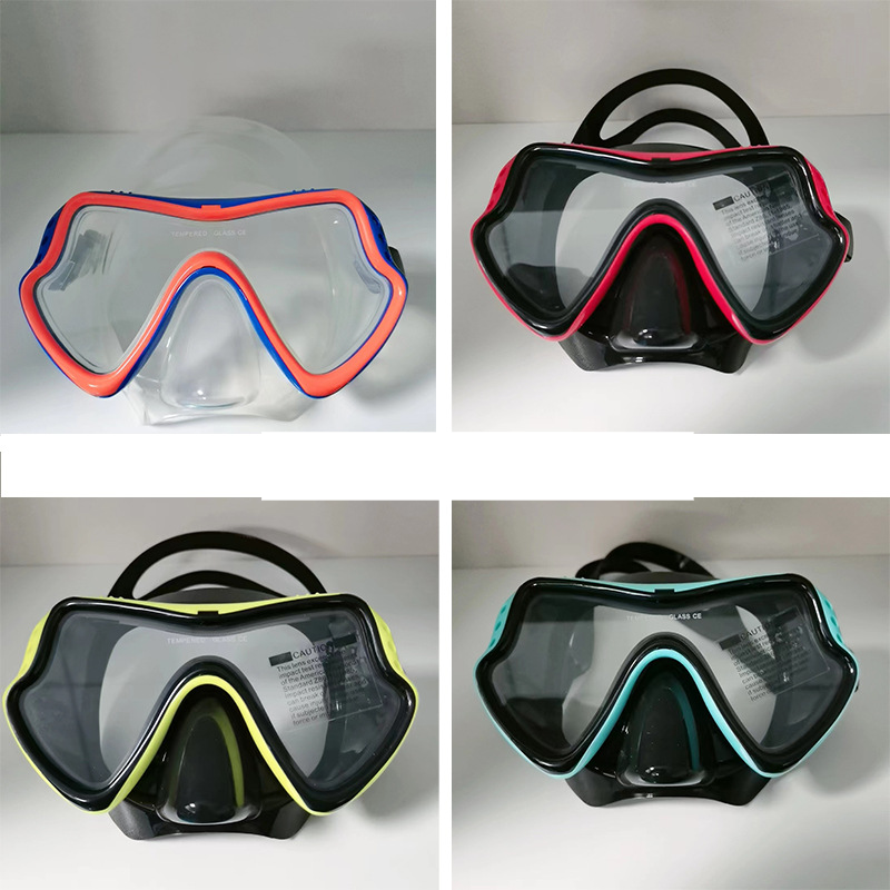 Hd tempered glass diving goggles Full dry floating mask Snorkel kit Snorkeling_voghion.com