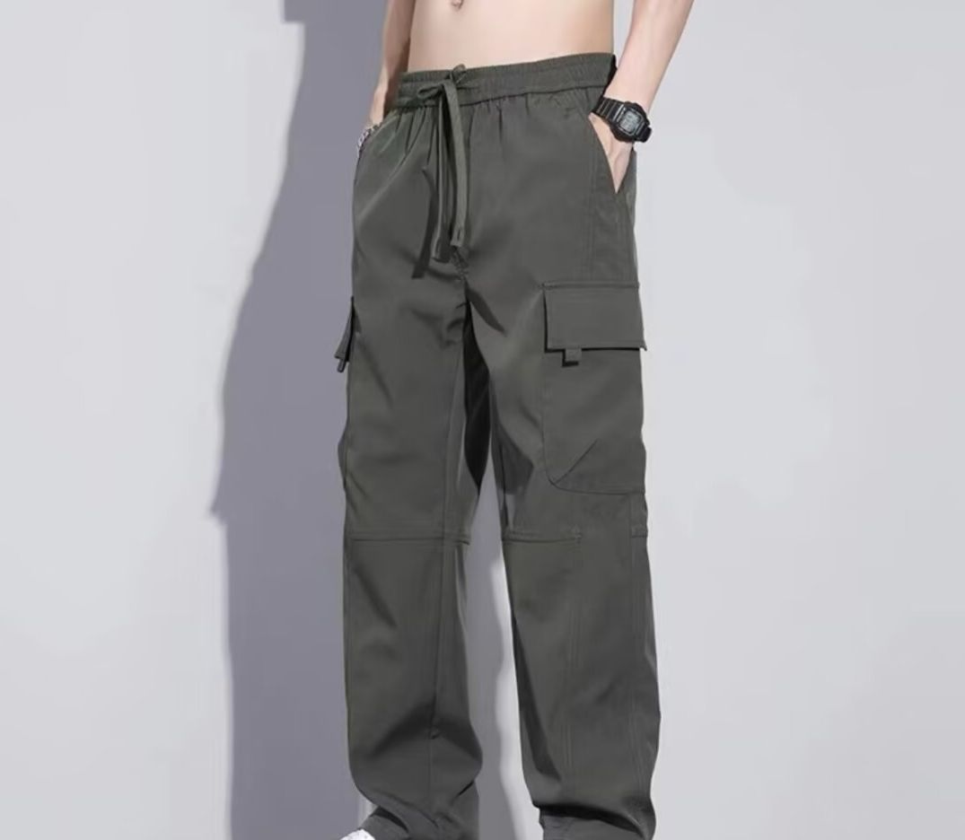 Men's Relaxed Fit Cargo Pants - Lightweight Workwear Trousers With Durable Ripstop Fabric, Straight Leg & Roomy Pockets For Casual & Outdoor Wear_voghion.com