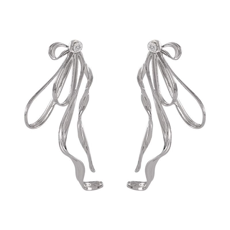 Statement Exaggerated Bowknot For Women Simple Niche Design Minimalist Style Light Luxury High-end Earrings_voghion.com