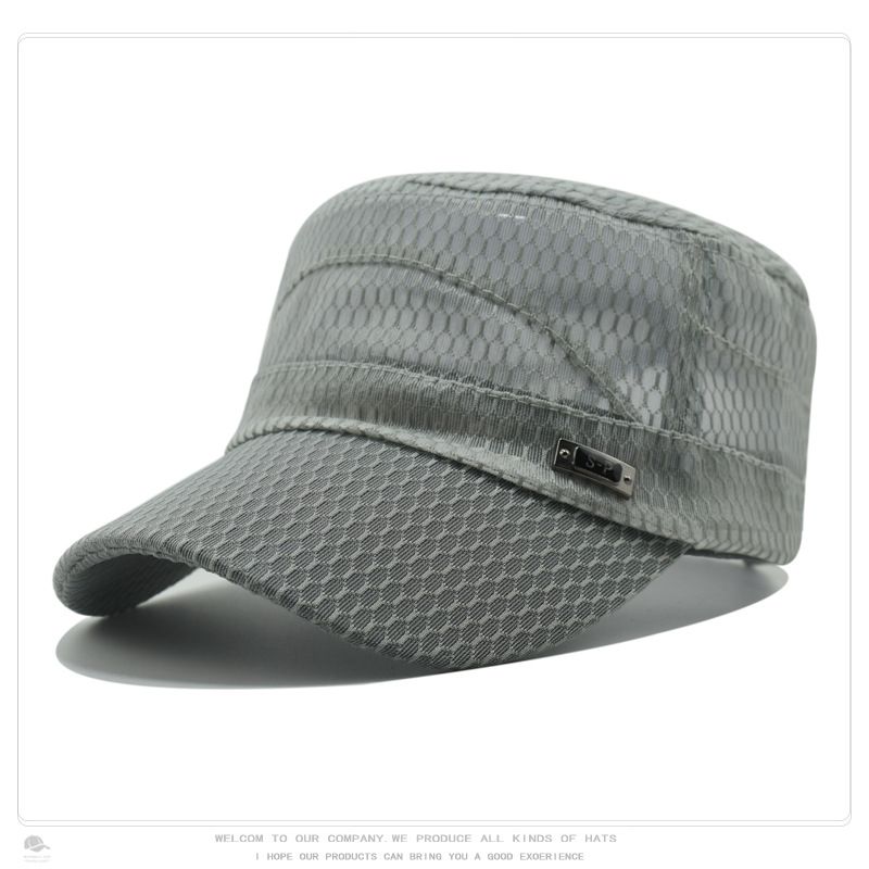 Neuer Hut für Herren und Damen aus Eisen, Standard-Mesh, flacher Hut für Herren, lässig, vielseitig, atmungsaktiv, Sonnenschutz, Sommer-Sonnenhut für draußen_voghion.com