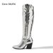 Women's Pointed Toe Over-The-Knee Boots - Chunky Block Heel & Slim Fit Design (Fall/Winter Collection)_voghion.com