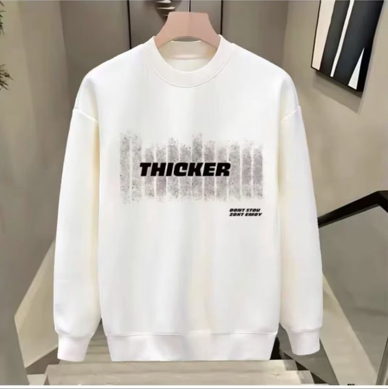 Herrenbekleidung Crewneck Sweat Herren Loose Design Sense Smiley Print Style Retro Instagram Style Modisches Markenoberteil für Frühling und Herbst_voghion.com