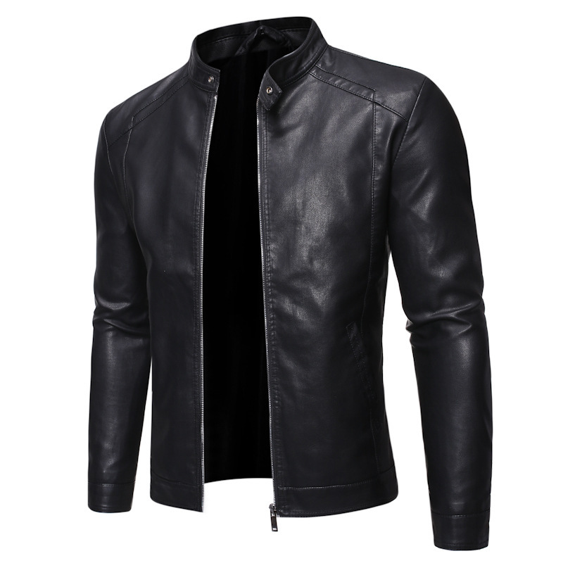 Herrenbekleidung Lederjacke Slim Casual Herren Lederjacke Motorradjacke_voghion.com