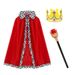 Jungen König Roten Mantel Für Erwachsene Kinder Prinz Robe Krone Samt Cape Kinder Geburtstag Halloween Party Cosplay Kostüm Zubehör_voghion.com