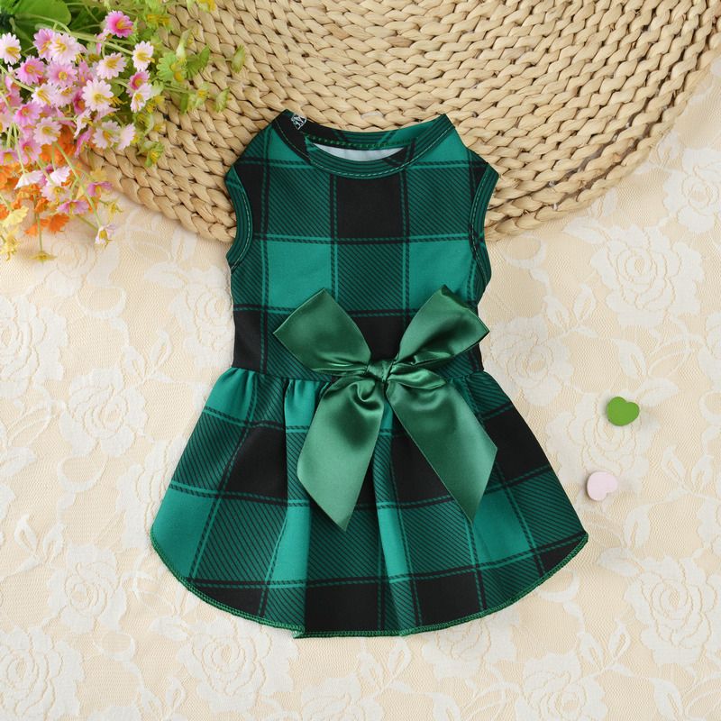 2021 Nouveaux vêtements pour chiens Jupe à carreaux Jupe princesse Vêtements pour animaux de compagnie Teddy Bomei Petit chien Vêtements pour animaux de compagnie_voghion.com