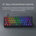 Mechanical Keyboard 61 Keys Small Tea Red Axis Mini Portable Computer Notebook Home Typing Office Luminous_voghion.com