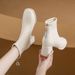 Short Boots And Ankle Boots, Women's Korean Style 2025 New Autumn And Winter Thick Heel Martin Boots, Square Toe Slim Boots, Women's Back Zipper_voghion.com