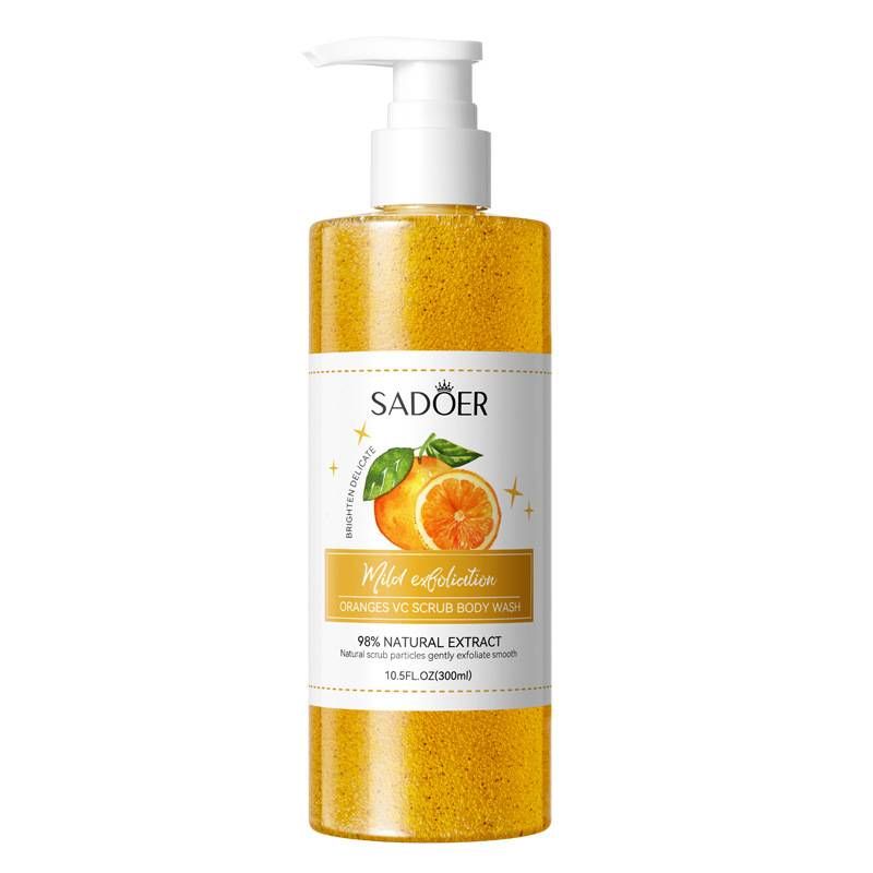 SADOER Orange Body Scrub Shower Gel: Deep Cleansing Body Wash For Smooth Skin_voghion.com