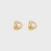 Women's Jewelry - Elegant Brass Irregular Hollow Pearl Earrings With 18K Gold Plating, Minimalist Clip-On Design Everyday Wear Pearl Simple Ear Clip_voghion.com