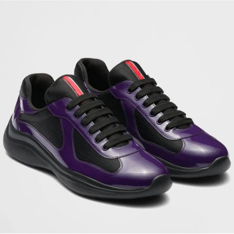 Bright Lacquered Mesh Splicing Sports Men's Matte Genuine Leather Breathable Women's Shoes Versatile For Couples_voghion.com