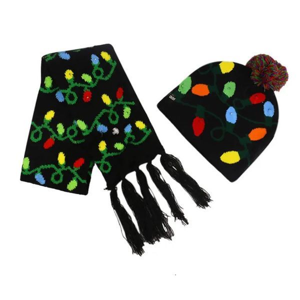 Hats Sets Scarves Christmas Warm And Gloves Two-Piece Set Women Woolen Thick Beanie Cap Winter Knitted Men Female Scarf_voghion.com