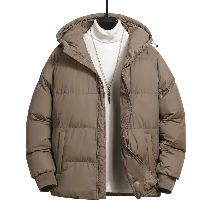 Manteau en coton épais à capuche pour homme - Coupe ample, chaud et élégant - Pour les activités décontractées et de plein air_voghion.com